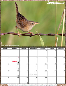 September 2021 Calendar - South Dakota Birds and Birding