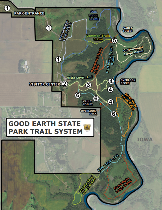 Good Earth State Park - Trail Map with Points