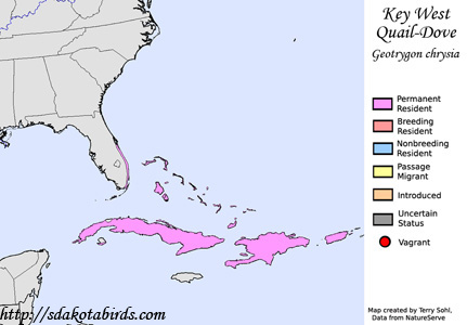 Key West Quail-Dove - Range Map