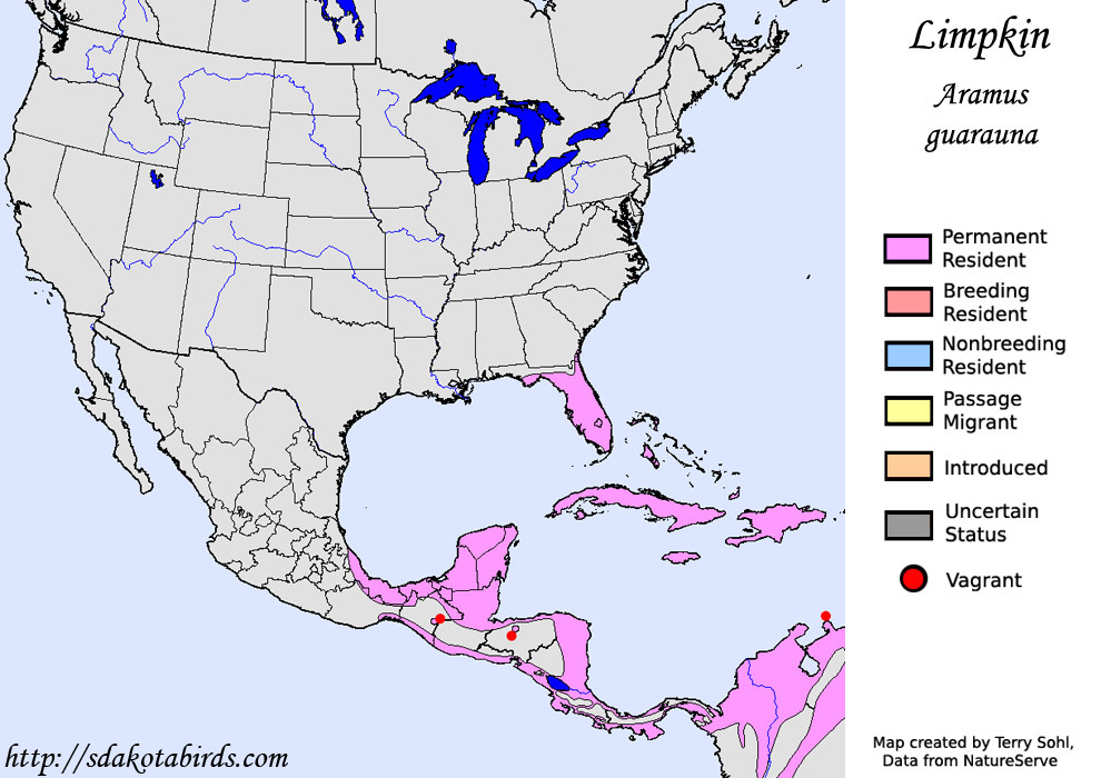 Limpkin - North American Range Map
