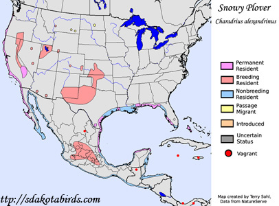 Range Map - Snowy Plover