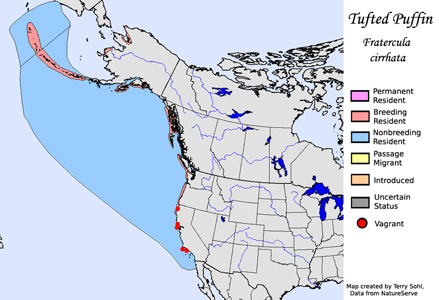 Tufted Puffin - Range Map