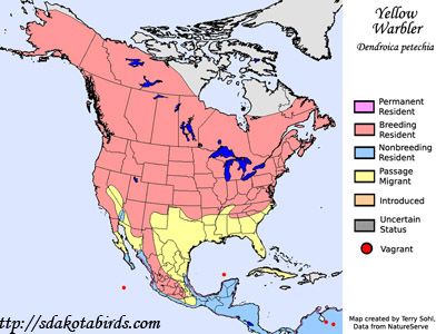 Yellow Warbler - Range Map