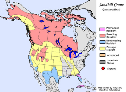 Range Map - Sandhill Crane